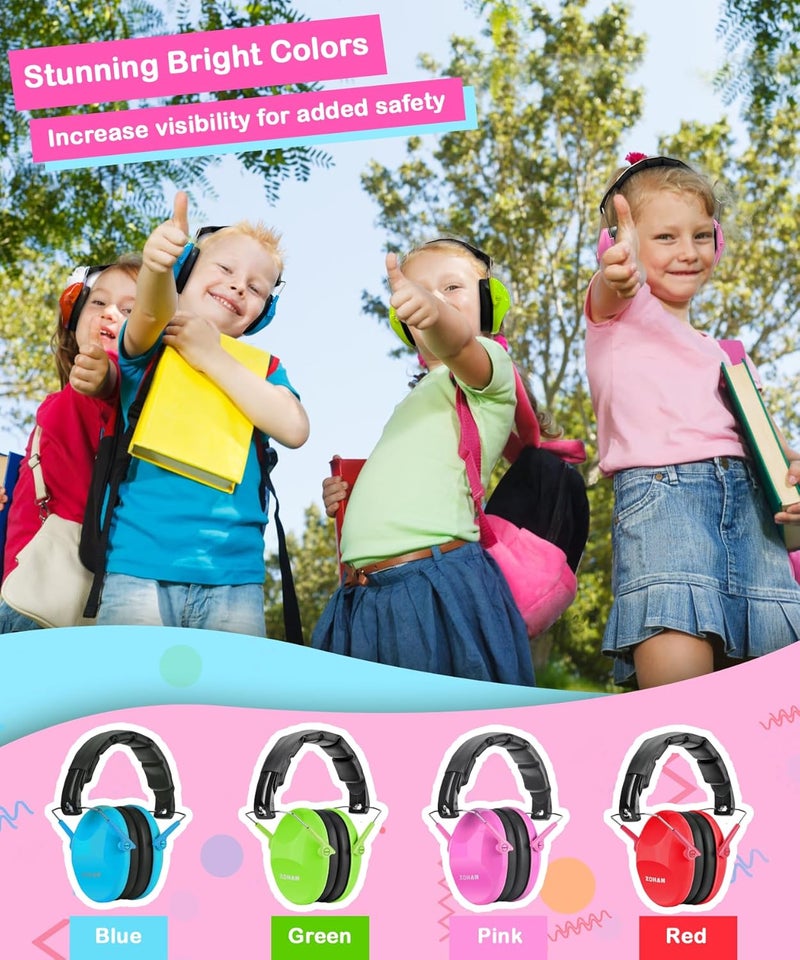 Zohan Kids Noise Cancelling Headphones - 25dB NRR Kids Ear Protection 3 Pack, Hearing Protection Safety Ear Muffs for School Monster Truck Fireworks Travel Studying Concerts Events - Image 2